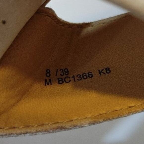 B.O.C Cork Wedge Heel Thong Slip On Sandals White Leather Womens Size US 8 EU 39 - Picture 8 of 8